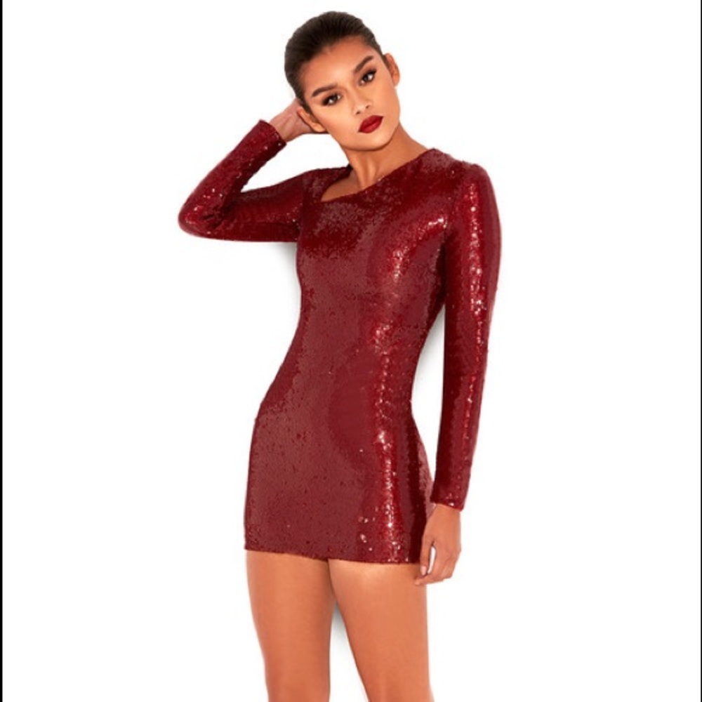 BNWT HOUSE OF CB SEQUIN DRESS XS